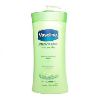 โลชั่น Vaseline Intensive Care aloe soothe สีเขียว ขนาด725ml ของแท้