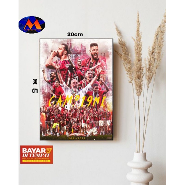 AC MILAN THEME WALL DECORTATION/AC MILAN โปสเตอร์ไม้/โปสเตอร์ AC MILAN/WALLDECOR