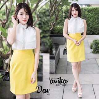 เซ็ต 2 ชิ้น สไตล์เกาหลี กระโปรง แขนกุด ทำงาน แฟชั่นเกาหลี ชุดเข้าเซท