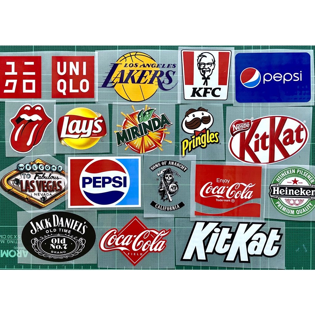 ตัวรีดโลโก้แบรนด์เนม 🍩Uniqlo , KFC , Lay's , Pepsi 🍕 รีดง่ายแผ่นฟิมล์รีดร้อนติดเสื้อ 🍔