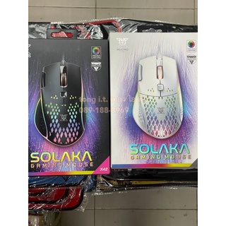 เมาส์เกมมิ่งมี มาโคร NUBWO SOLAKA X42 สีขาว, สีดำ