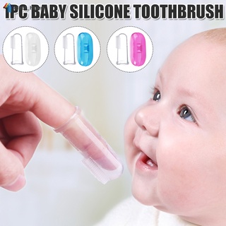 Cute Kids Baby Infant Soft Silicone Finger Toothbrush Teeth Rubber Massager Pink/White/Blue