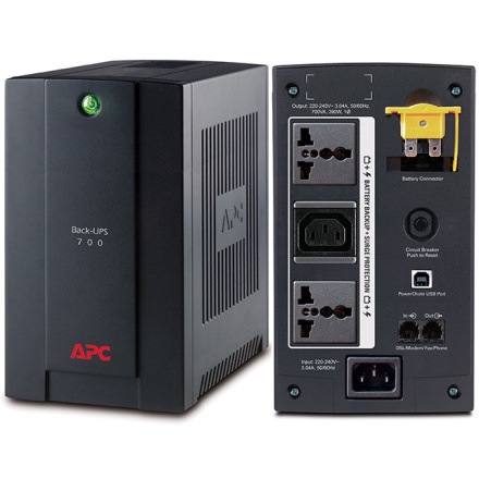 APC Back-UPS 700VA, 390W, 230V, AVR, Universal and IEC Sockets (BX700U-MS)