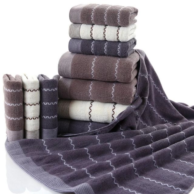 Japanese Style Cotton100% ผ้าเช็ดตัวอาบน้ำ+ผ้าเช็ดผม เนื้อผ้านิ่ม MM02