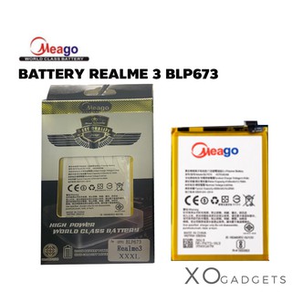 Meago แบตเตอร์รี่  REALME 3 BLP673  แบต REALME3 BLP673 มี มอก. (รับประกัน1ปี)