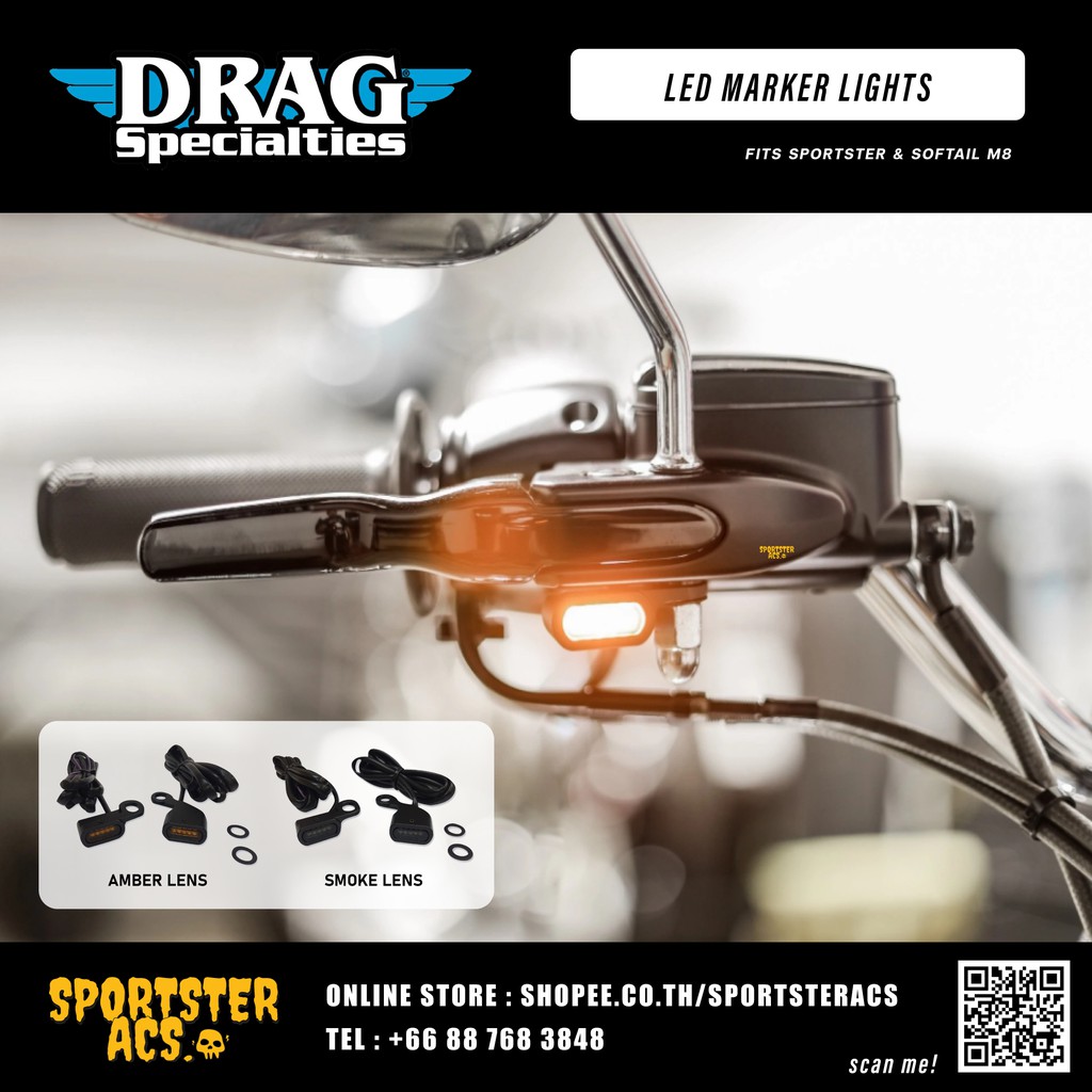 ไฟเลี้ยวจิ๋ว สำหรับ Harley Davidson Drag Specialties LED Marker Lights ไฟเลี้ยว