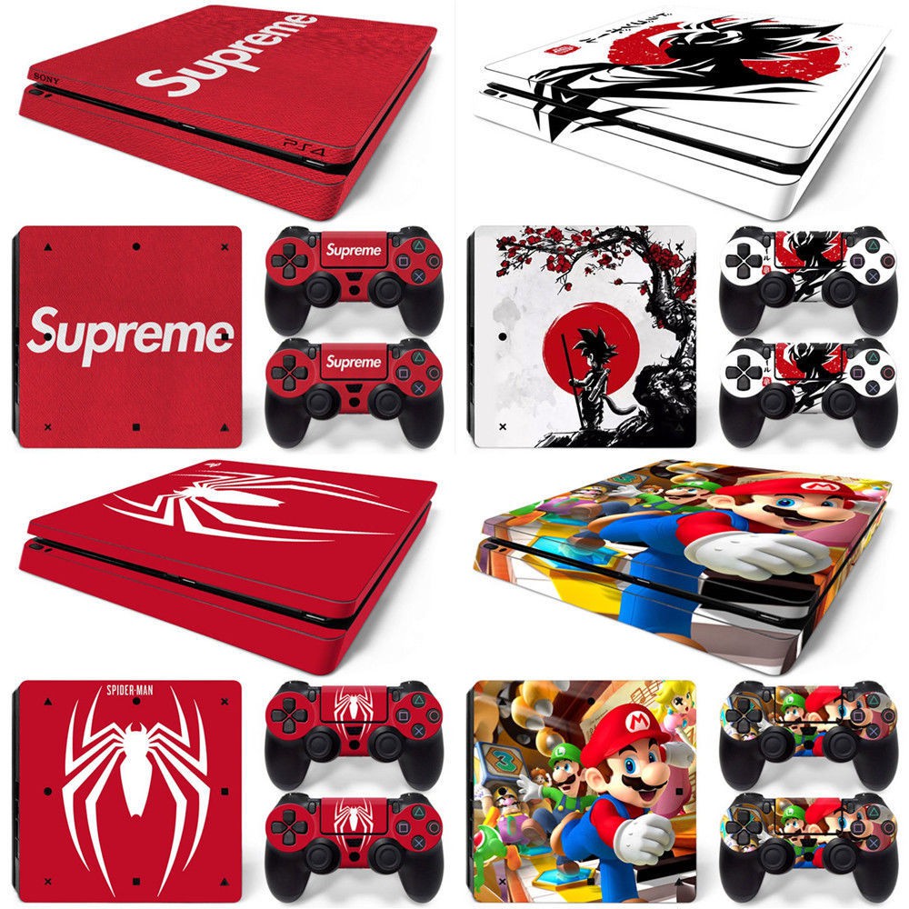 Slim Coverage PS4 Full Console Film Color Body พร้อมสติ๊กเกอร์คอนโทรลเลอร์ Spider-Man GTA5 TX Mla12