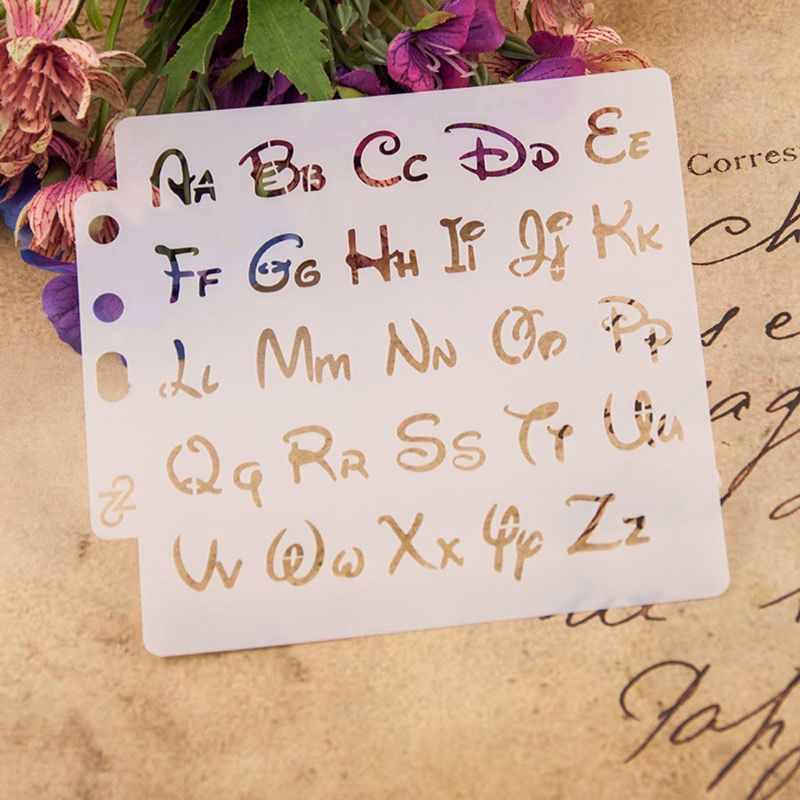 แม่แบบลายตัวอักษรตกแต่งสมุดภาพ