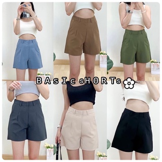 กางเกงขาสั้น S-XXL “basic pants”ผ้าเปเป้A80 พร้อมส่ง