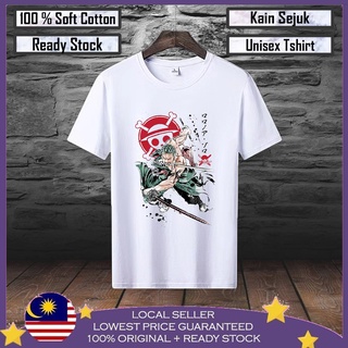 เสื้อยืด ผ้าฝ้าย 100% พิมพ์ลาย One Piece ZORO cool Viral Lelaki สําหรับผู้ชาย