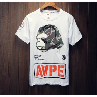 Aape เสื้อยืดแขนสั้น ผ้าฝ้าย พิมพ์ลาย แฟชั่นสําหรับผู้ชาย และผู้หญิง