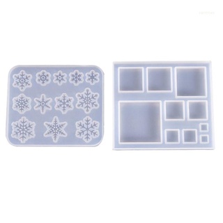 san* Silicone Molds Snowflake Square Jewelry Mold DIY Jewellery Making Accessories UV Resin Tool