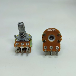 Potentiometer วอลลุ่ม 2ชั้น 6ขา ความยาวแกน 15มิล ค่า 1K 2K 5K 10K 20K 50K 100K 250K 500K 1M