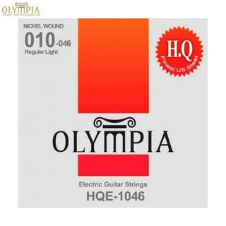 Olympia® HQE-1046 สายกีตาร์ไฟฟ้า เบอร์ 10 แบบ Nickel Wound ของแท้ 100% (Regular, 0.010 - 0.046)