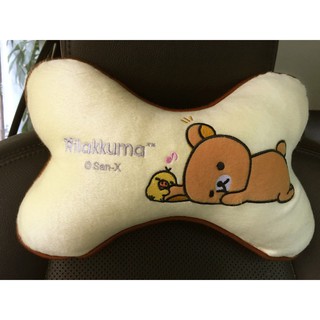 ลิขสิทธิ์แท้ ริลัคคุมะ หมอนรองคอ ทรงกระดูก ในรถยนต์ 1 ชิ้น Rilakkuma 1 pc Car Neck Rest Cushion Head Pillow