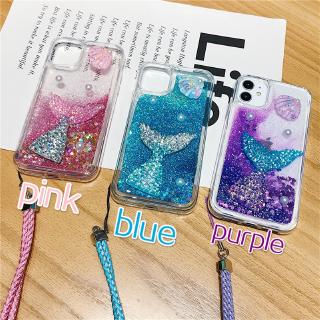 Cartoon กรณี Creative Mermaid Huawei Y7A Y6P YMAX Y9S P20 P30 lite P40 Pro กรณีโทรศัพท์ P10 P9 Scales Mobile Liquid Quicksand Casing TPU Soft Case เกราะป้องกัน