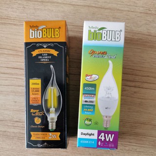 หลอดไฟแอ​ลอีดี​ หลอดจำปา​ หลอดไฟ​ LED​ BIO​BLUB​ 2W และ 4W E14