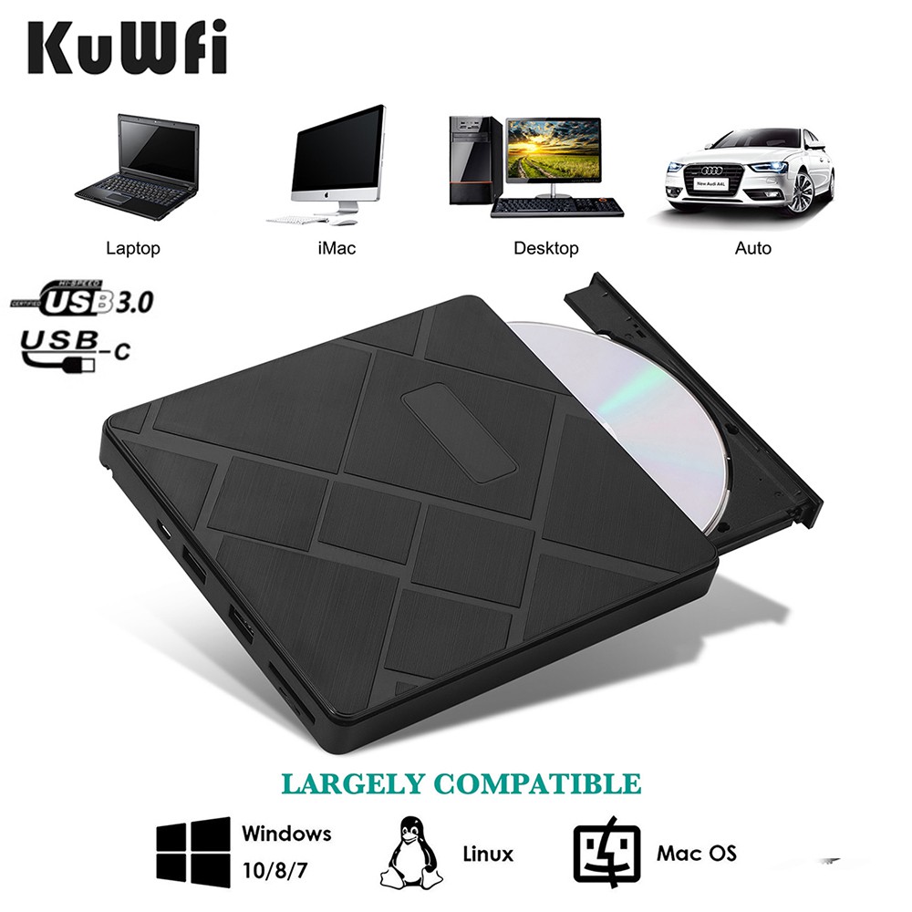 ออปติคัลไดรฟ์ External DVD Drive USB 3.0 Portable CD DVD RW Drive