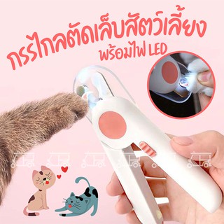 Pet Nail Clippers 🐱 กรรไกรตัดเล็บสัตว์เลี้ยง พร้อมไฟLED ป้องกันเลือดออก พร้อมตะไบในตัว ที่ตัดเล็บแมว ที่ตัดเล็บสุนัข