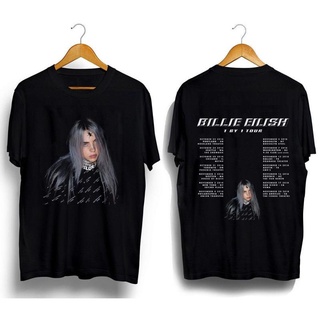 พร้อมส่ง Billie Eilish 1 By 1 Tour 100% เสื้อยืดลําลองสําหรับผู้ชายแขนสั้นคอกลมขนาดพลัสของขวัญวันเกิด