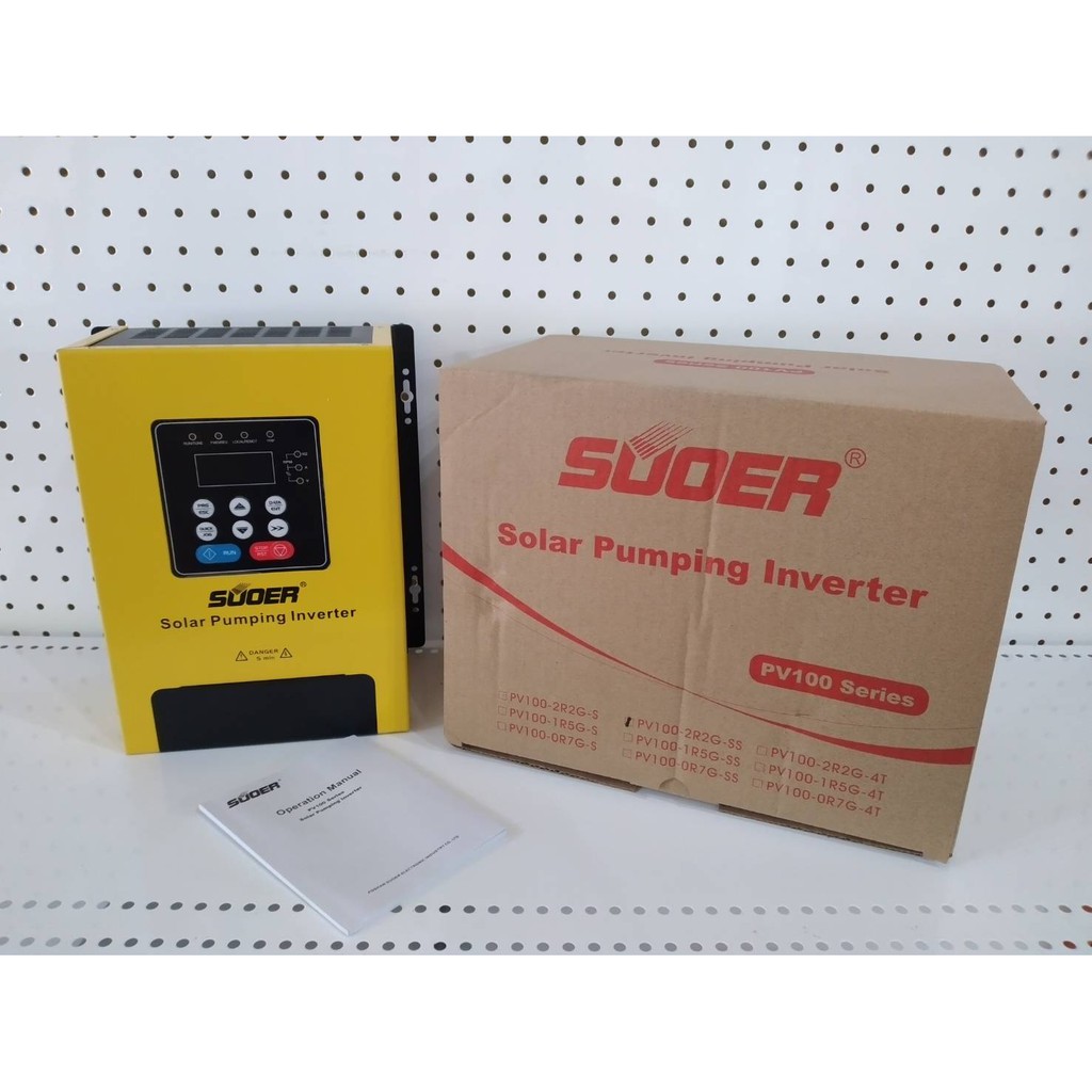 Suoer อินเวอร์เตอร์ปั้มน้ำ 1 เฟส 220V 14A และ 3 เฟส 220V 10A Solar Pump inverter 2.2Kw 1-3 HP