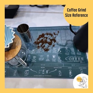 แผ่นอ้างอิงขนาดผงกาแฟ Coffee Grind Size Reference