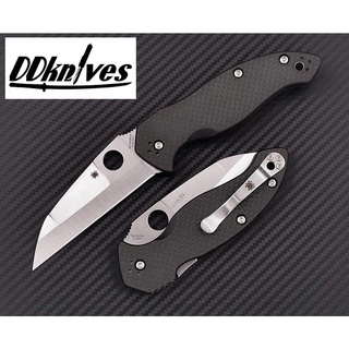 มีดพับ Spyderco Canis Folding Knife S30V Satin Plain Blade, Carbon Fiber/G10 Handles (C248CFP)