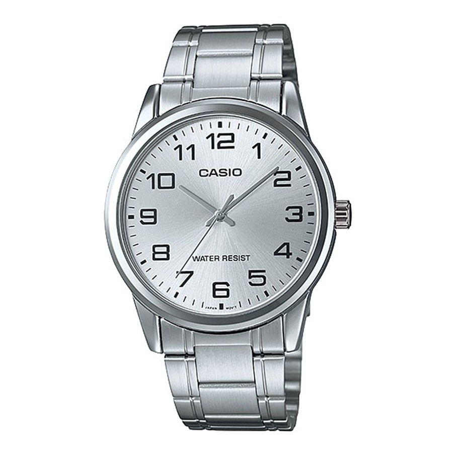 Casio Standard นาฬิกาข้อมือผู้ชาย สายสแตนเลส รุ่น MTP-V001D,MTP-V001D-7B - สีเงิน