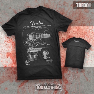 (พร้อมส่ง) เสื้อยืดลําลอง ผ้าฝ้าย 100% แขนสั้น พิมพ์ลาย Fender - Guitar - Stratocuster - Murah - Band Rock - TBFD01 lelaki สีดํา ขนาดใหญ่ พลัสไซซ์ XS-XXXL ของขวัญวันเกิด สําหรับผู้ชาย