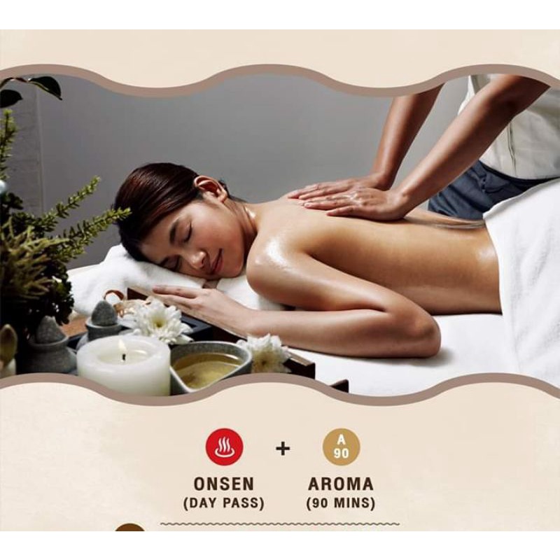 #Yunomori Onsen &amp; SPA: voucher สำหรับ ออนเซ็นแช่ไม่จำกัดเวลา + นวดอโรม่า (90 นาที)