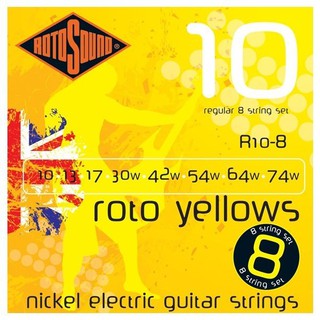 Rotosound Roto Yellows สายกีต้าร์ไฟฟ้า 8 สาย รุ่น R10-8 - สีเหลือง