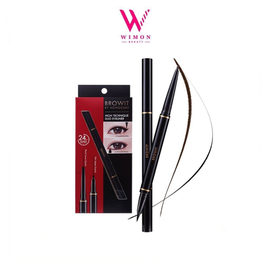 Browit By Nongchat High Techninique Duo Eyeliner บราวอิท บาย น้องฉัตร ไฮ เทคนิค ดูโอ้ อายไลน์เนอร์ 0.5ml+0.14g /64665