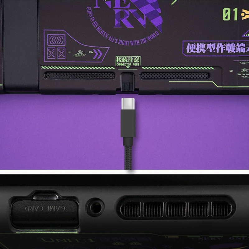 Evangelion เคสป้องกันพร้อมกระจกนิรภัยสําหรับ Nintendo Switch Full Joycon
