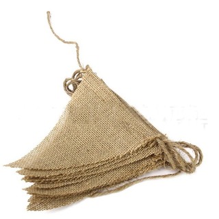 13 Flags Bunting Banner Jute Rustic Burlap Bunting Banner Decorating Accessories