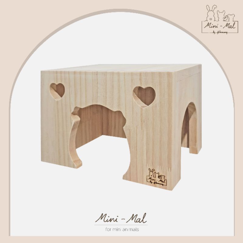 Mini-Mal by filmnueng | บ้านตั้งพื้น สำหรับแกสบี้ Cavy Guinea pig ขนาดเหมาะกับน้องตัวเต็มไว เข้าออกสะดวก ทำจากไม้สนนอก