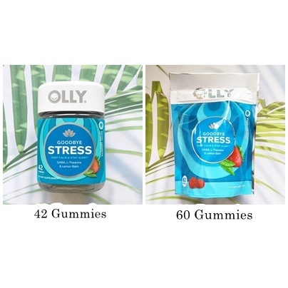 (OLLY®) Goodbye Stress GABA, L-Theanine &amp; Lemon Balm Berry Verbena Flavors 42 or 60 Gummies อาหารเสริม