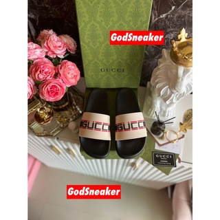 [ พร้อมส่ง ] รองเท้าแตะ Gu*ci Sandal Cream Black Red Size 36 - 45 [ ORIGINAL ]