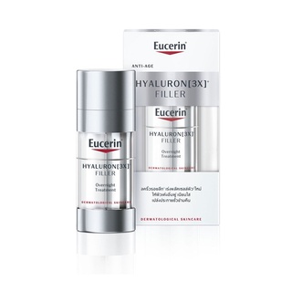 EUCERIN HYALURON (3X) FILLER OVERNIGHT TREATMENT 30 ML. ซีรั่มฟิลเลอร์เนื้อแน่น ลดริ้วรอยลึก จุดด่างดำตามวัย