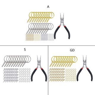Blg แหวนพวงกุญแจ 220 ชิ้น พร้อมห่วงจั้ม และสกรู สําหรับทําเครื่องประดับ DIY