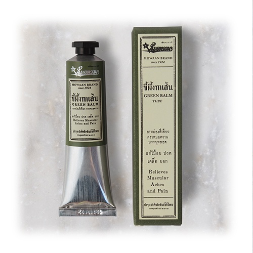 [ขี้ผึ้งหรือยาหม่อง] Mowaan หมอหวาน Green Balm ขี้ผึ้งทาเส้นบรรจุหลอด  ๓๕ กรัม แก้ปวดเมื่อย เคล็ดยอก