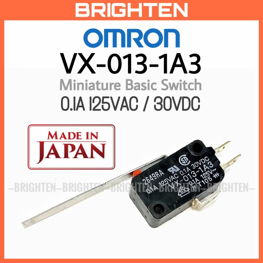 OMRON VX-013-1A3 ไมโครสวิตช์ 0.1A 125VAC/30VDC ก้านยาว JAPAN