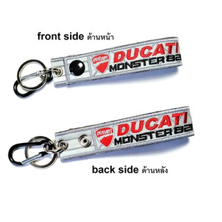 พวงกุญแจ DUCATI MONSTER 821  ดูคาติ สะท้อนแสง สีเทา มอเตอรไซค์ บิกไบค์ MOTORCYCLE BIKER KEYCHAIN