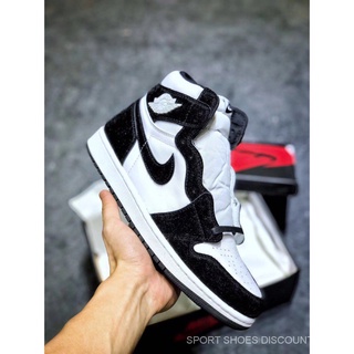 ♂๑☎Nike READY STOCK รองเท้าบาสเก็ตบอล Air Jordan 1 Mid Color Black White Aj 1