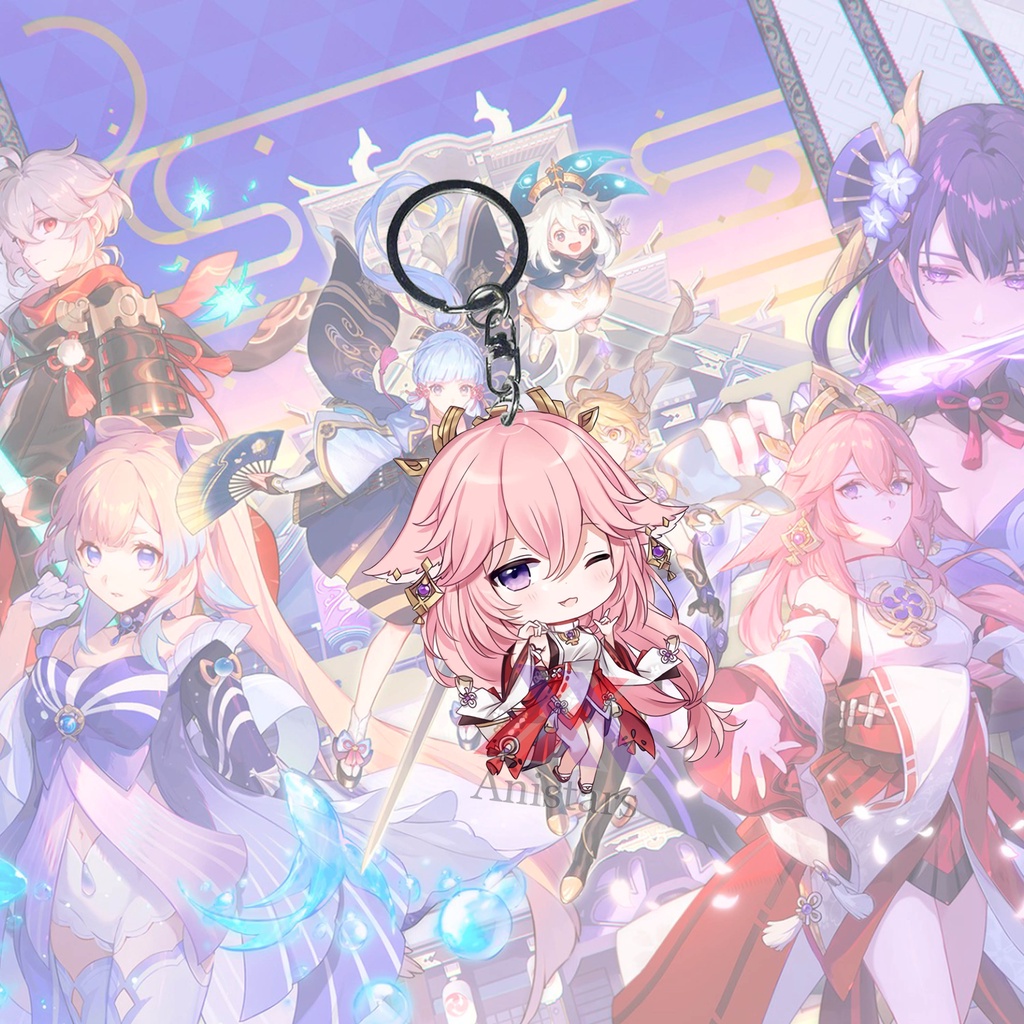 พวงกุญแจ HP GANTUNGAN Genshin Impact Yae Miko 04 - พวงกุญแจ - สายคล้องโทรศัพท์ - สายหยิก - โซ่โทรศัพ