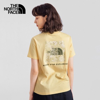 Thenorthface เสื้อยืดแขนสั้น ผ้าฝ้าย พิมพ์ลาย ระบายอากาศ สวมใส่สบาย เหมาะกับฤดูใบไม้ผลิ สําหรับผู้หญิง | 5jxkS-5XL