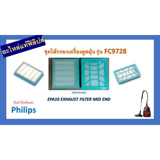 อะไหล่แท้ฟิลิปส์ Philips Filter ไส้กรองเครื่องดูดฝุ่น / Vacuum cleaner ของแท้100%!!! รุ่น FC9728 / 300001018621