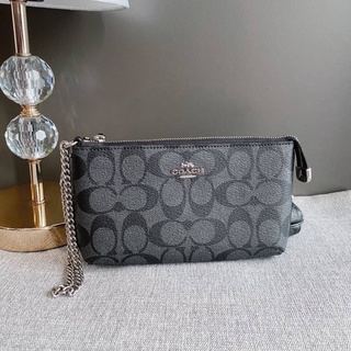 คล้องมือสายโซ่  COACH 88035 LARGE WRISTLET IN SIGNATURE COATED CANVAS