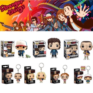 Funko Pop !!! พวงกุญแจฟิกเกอร์ Stranger Things Series Figure Eleven Steve HOPPER Dustin ของเล่นสําหรับเด็ก