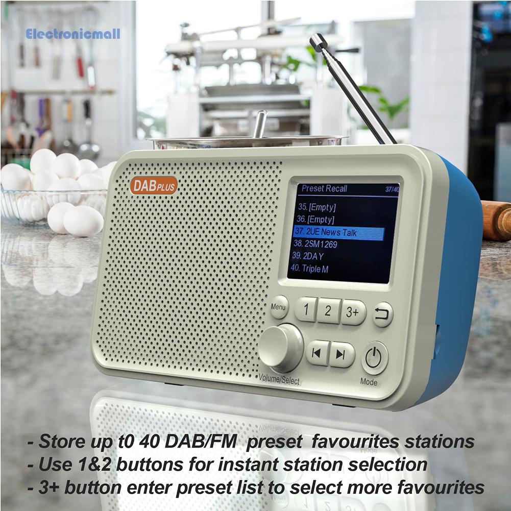 ElectronicMall01* C10 2.4 inch Color LCD Screen Alarm Clock DAB DAB+ FM Bluetooth-compatible Radio