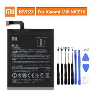 แบตเตอรี่ Xiaomi Mi 6 Mi6 MCE16 BM39 ของแท้แบตเตอรี่ 3350mAh